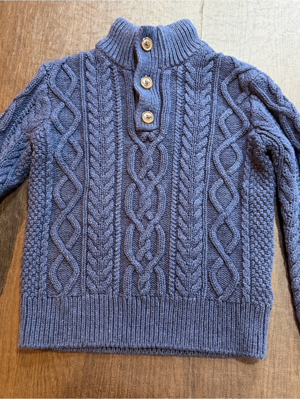 Gap Kids Blue Cable Knit Mock Neck Sweater Size S (6-7)